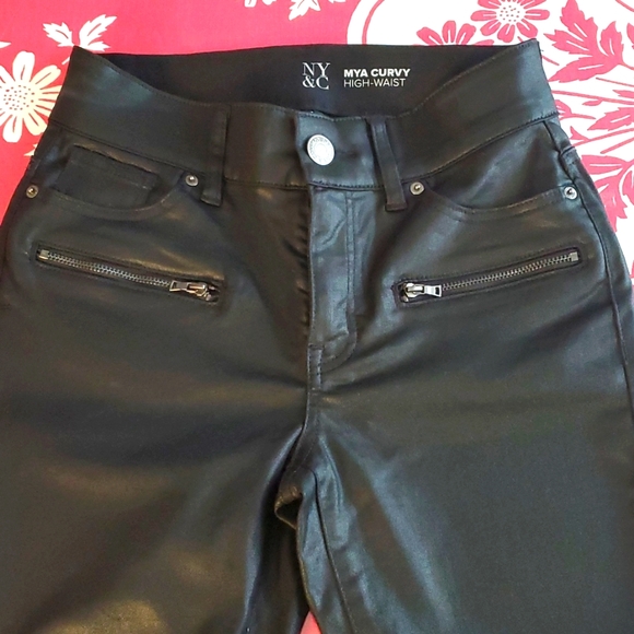 NY&C Mya Curvy High-waist faux leater jeans OUT OF STOCK!!! Sz 6 - Picture 6 of 14